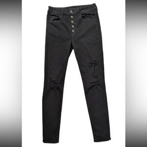 Like new American eagle super high rise jegging size 6 black